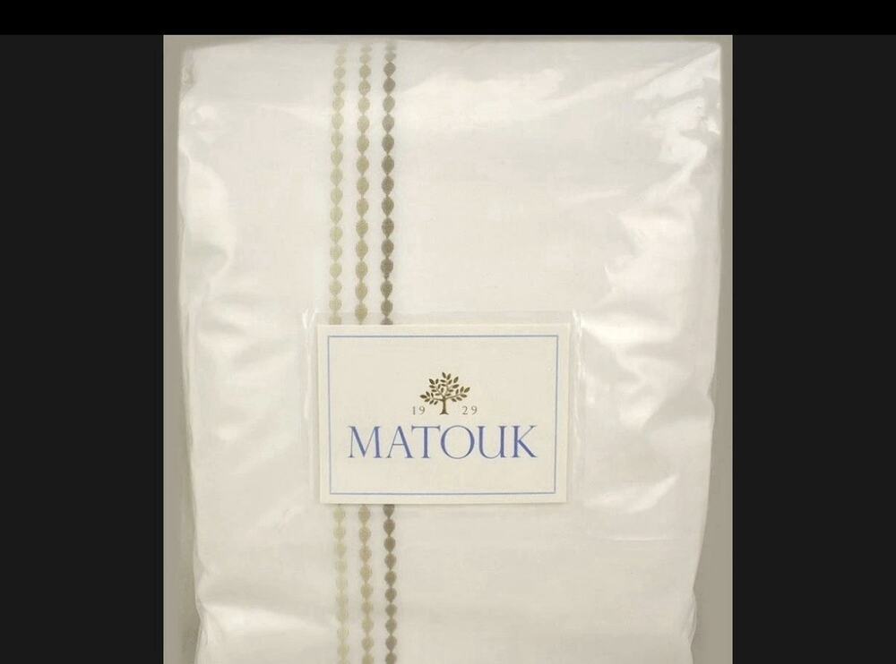 Matouk Amara Triple Pearl Cotton Sateen KING Duvet Cover Beach